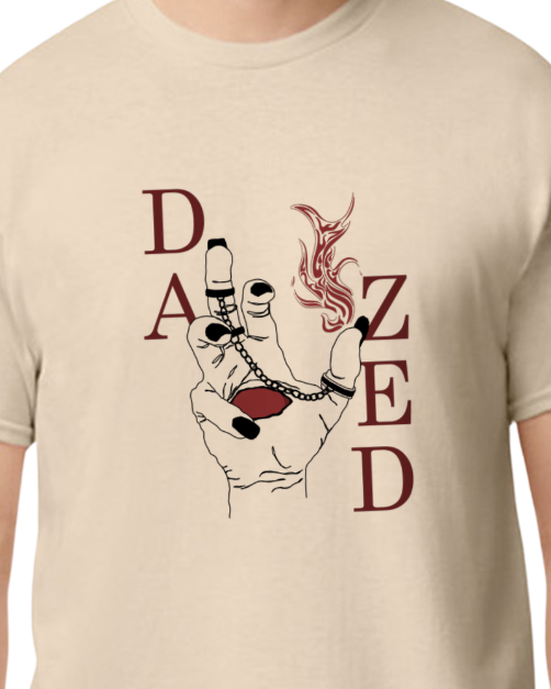 DAZED Short Sleeve T Shirt Flaming Hand